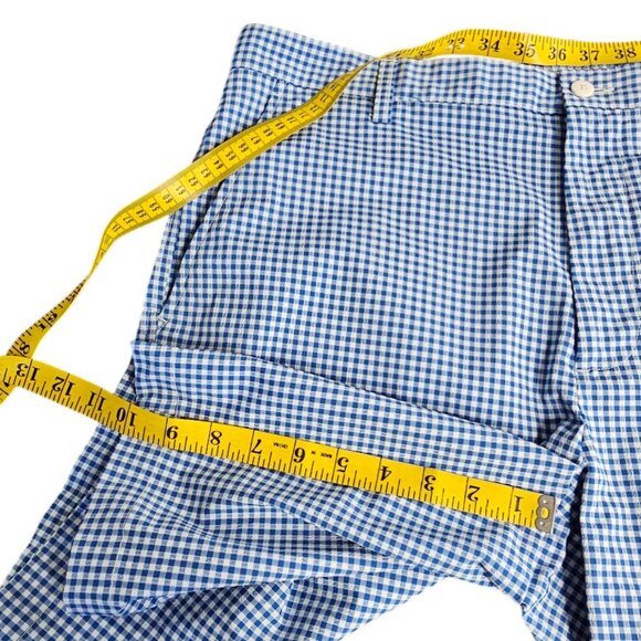 Footjoy Mens Seersucker Check Print Golf Shorts, Blue, White, Size 36 - Picture 5 of 8